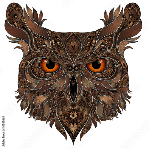 Beautiful brown owl vector patterns