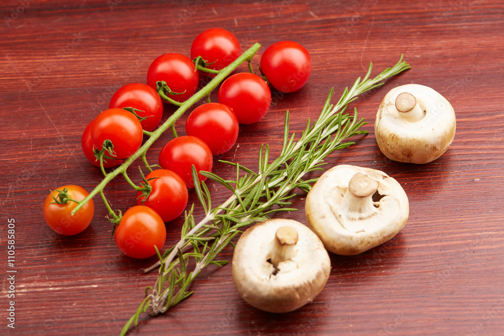 cherry tomatoes and mushrooms