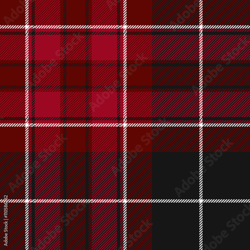 Pride of wales fabric texture red and black tartan seamless patt