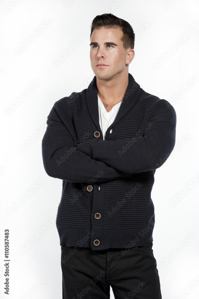White Athletic Male in Sweater White Athletic Male in Sweater