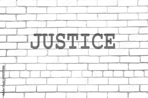 Wallpaper Mural "Justice" text on brick wall Torontodigital.ca