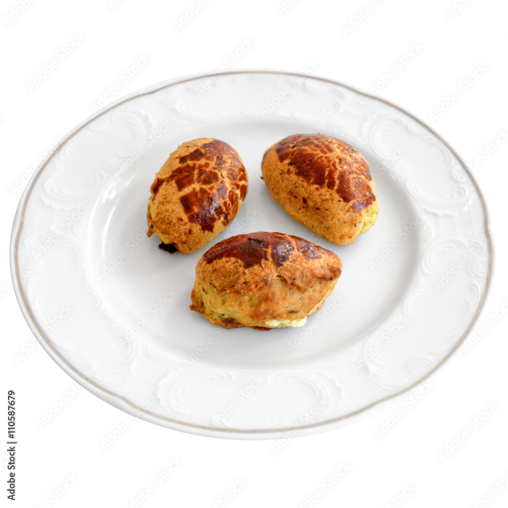 Traditional Turkish Pastry on a white plate Traditional Turkish Pastry on a white plate