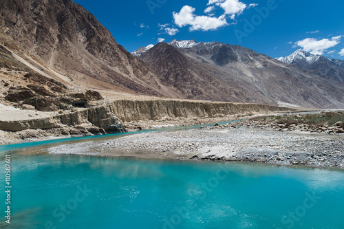 Shyok ,Khalsar to Sumur Beautyful blue river in Ladakh with blue river.