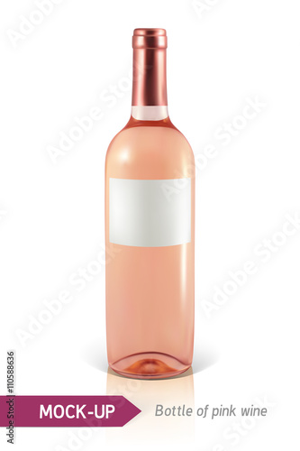 bottle of rose wine