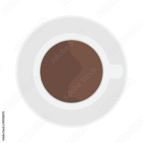 Cup coffe top view vector illustration.