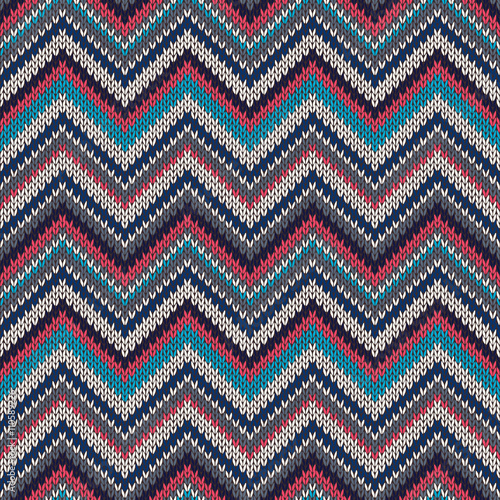 Seamless geometric ethnic spokes knitted pattern