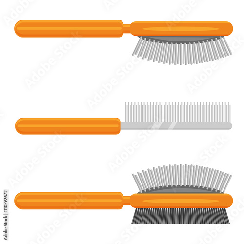 Pet brush vector illustration isolated on white background