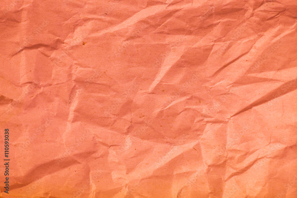 Fototapeta premium Red crumpled paper texture for background.