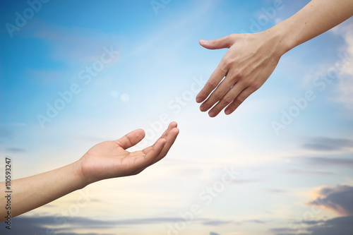helping hand and praying hand concept:love hope faithful © chinnarach
