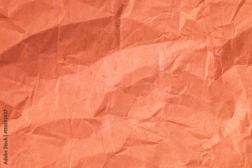 Fototapeta premium Red crumpled paper texture for background.