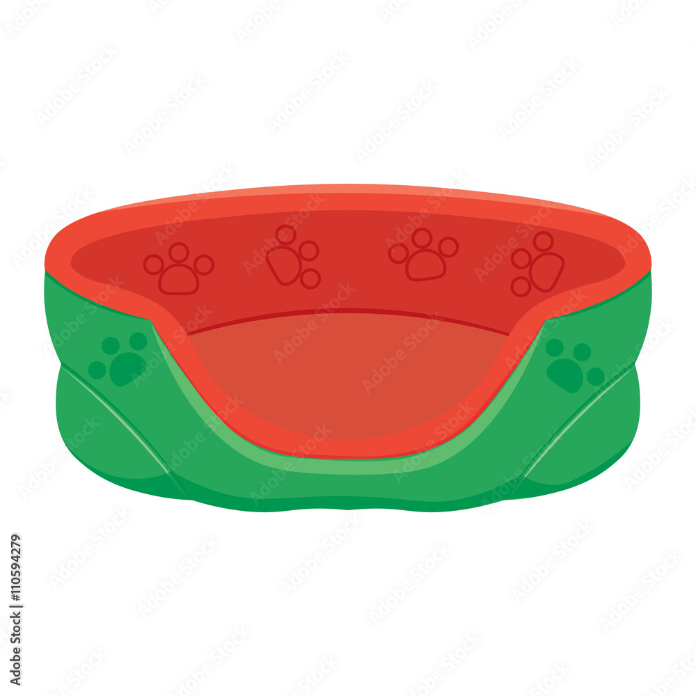 Dog bed vector illustration isolated on white background Stock Vector