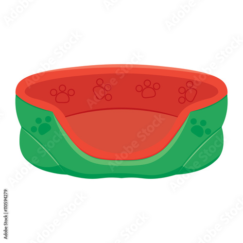 Dog bed vector illustration isolated on white background