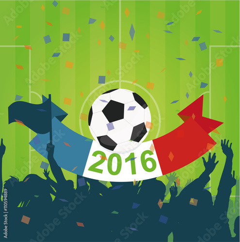 EM 2016 Anpfiff Frankreich Fanjubel Vektor