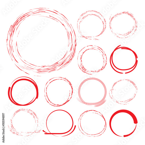 red grunge circles