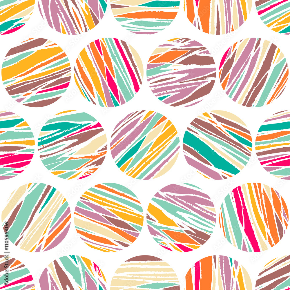 Fototapeta premium Vector seamless abstract pattern. Abstract circles. Background f