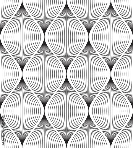 Vector seamless texture. Monochrome repeating pattern of abstract shapes.