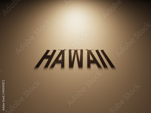 3D Rendering of a Shadow Text that reads Hawaii