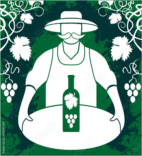 Winemaker with wine bottle