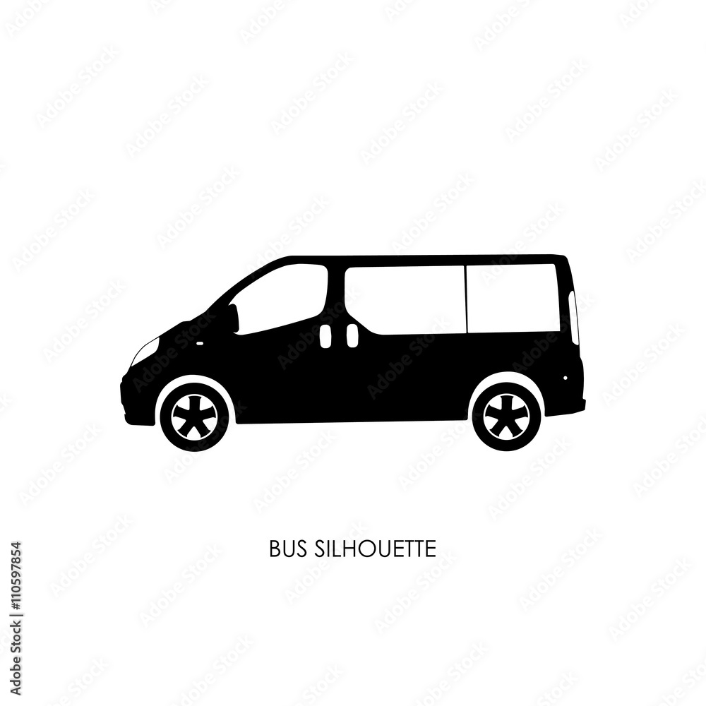 Bus black silhouette on a white background Bus black silhouette on a white background