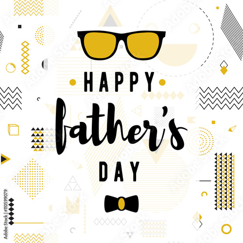 Happy fathers day wishes design vector background on seamless pattern. Fashion father line greeting. Dad poster for print or web. Modern holiday desire. Hipster style