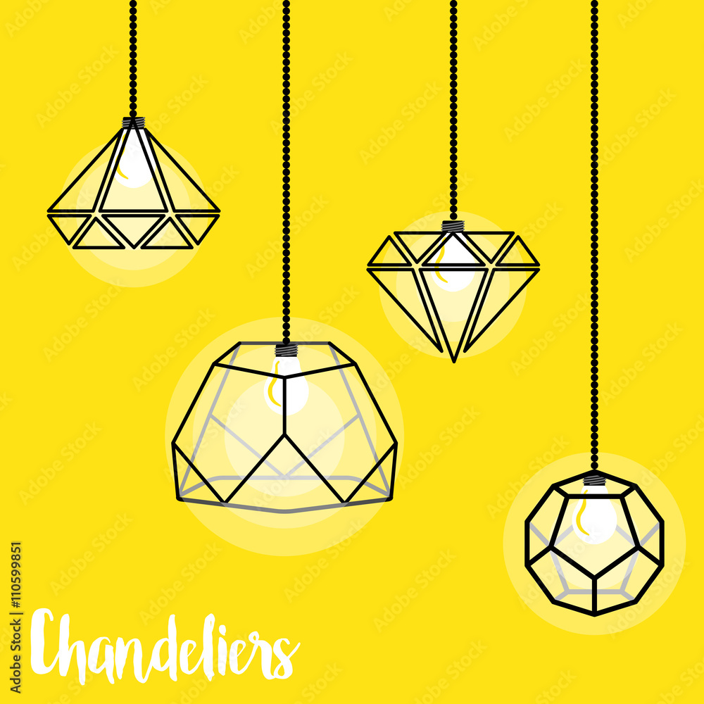 Vector illustration with modern chandelier Stock Vector Adobe Stock