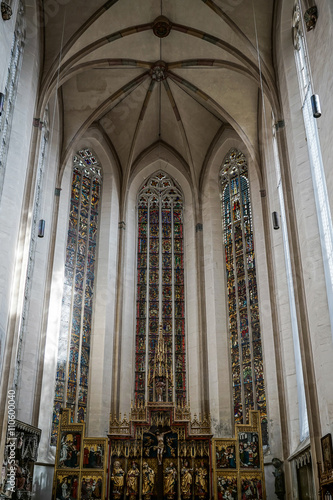 Interior view of St James Church in Rothenburg