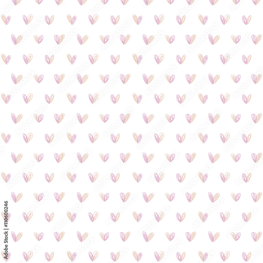 hand drawn rose color heart seamless pattern hand drawn rose color heart seamless pattern
