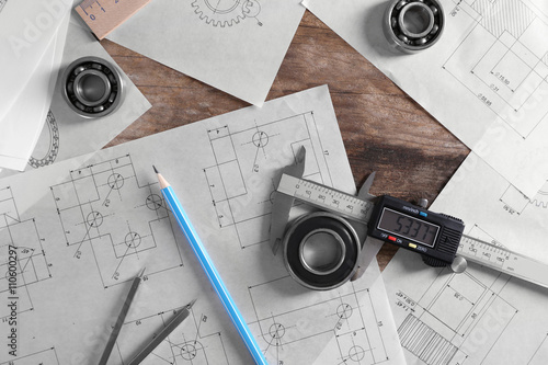 Set of engineering drawings...