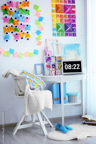 Modern stylish workplace in...