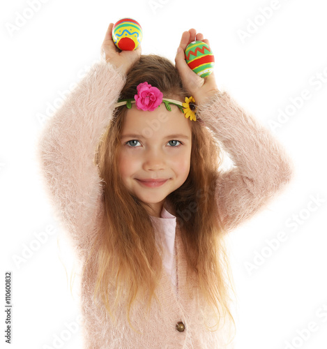 Little girl holding Easter ...