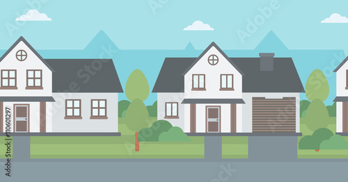 Background of suburban houses.