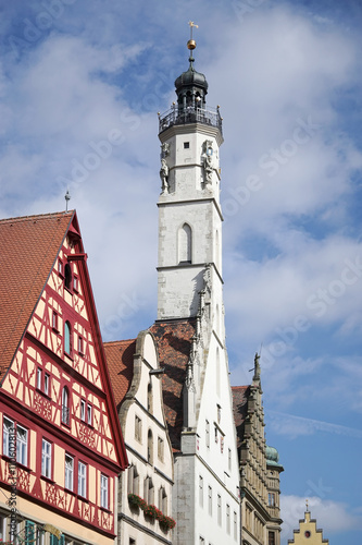 Old clock tower in Rothenburg
