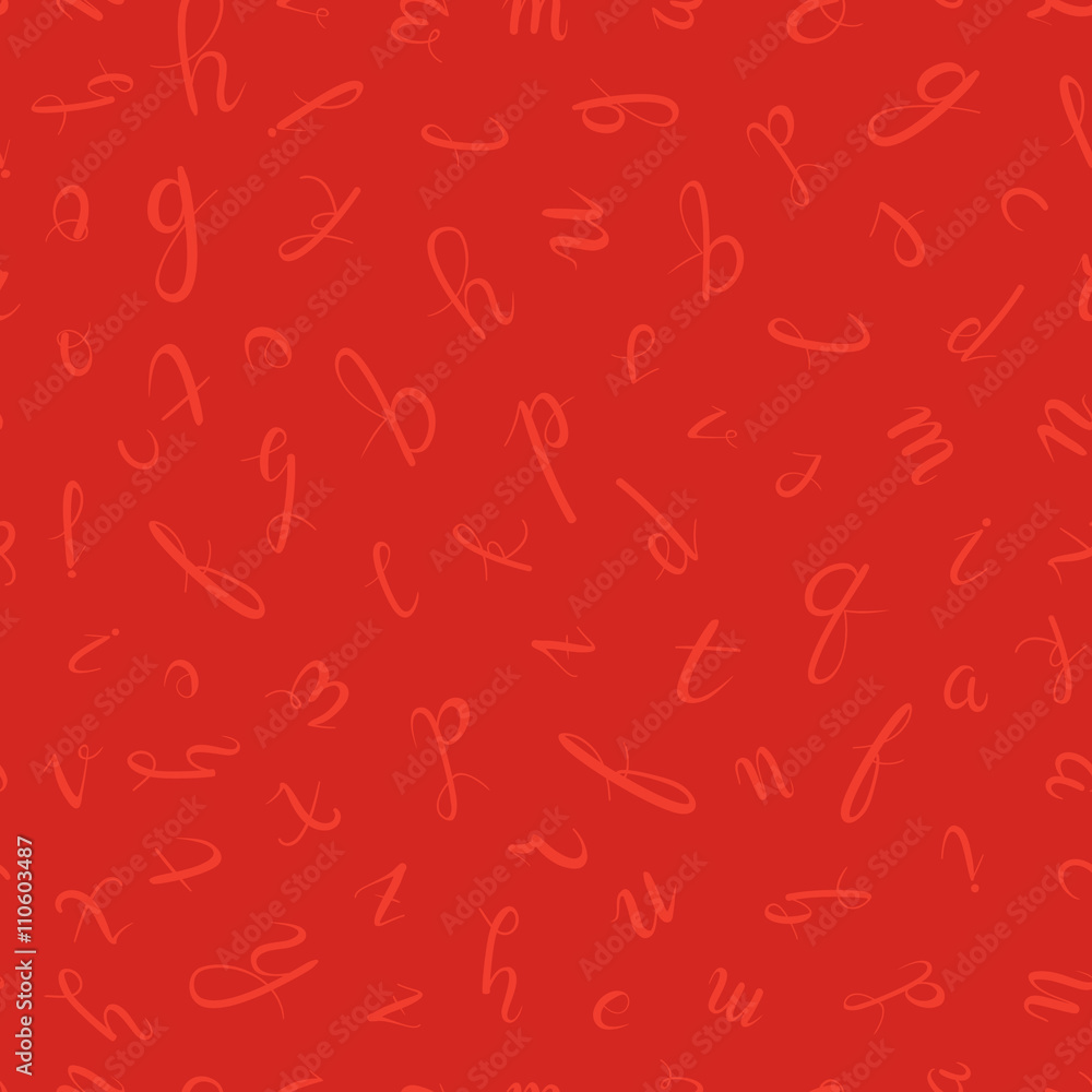 Red vector alphabet seamless pattern. ABC vector Letters Red vector alphabet seamless pattern. ABC vector Letters