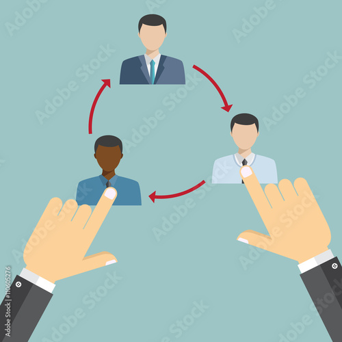 Business hand rotate characters