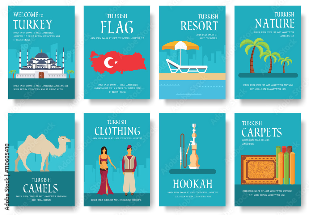 Country Turkey travel vacation guide of goods, places and features. Set of architecture, fashion, people, items, nature background concept. Country Turkey travel vacation guide of goods, places and features. Set of architecture, fashion, people, items, nature background concept.