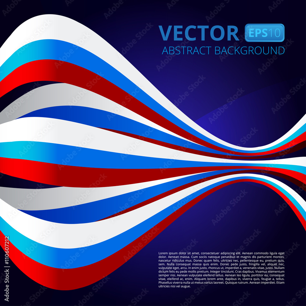 Abstract background with ribbons in blue-red-white colors to the Abstract background with ribbons in blue-red-white colors to the