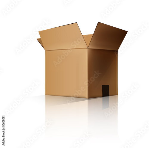cardboard box opened. 
