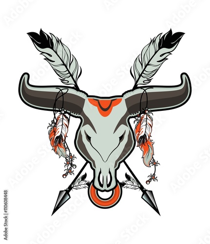 bull skull tattoo