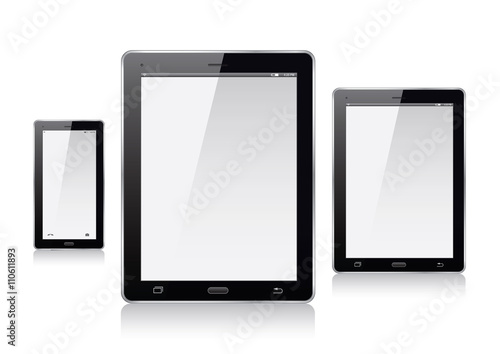 Tablets and smart phone. Vector Illustration.
