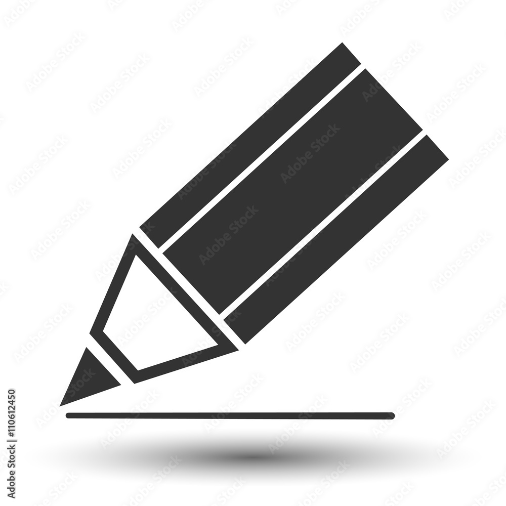 Pencil icon. Pencil flat logo. Pencil symbol illustration. Pencil icon. Pencil flat logo. Pencil symbol illustration.