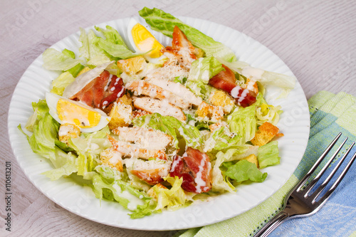 Chicken, Bacon, Eggs and Breadsticks Salad
