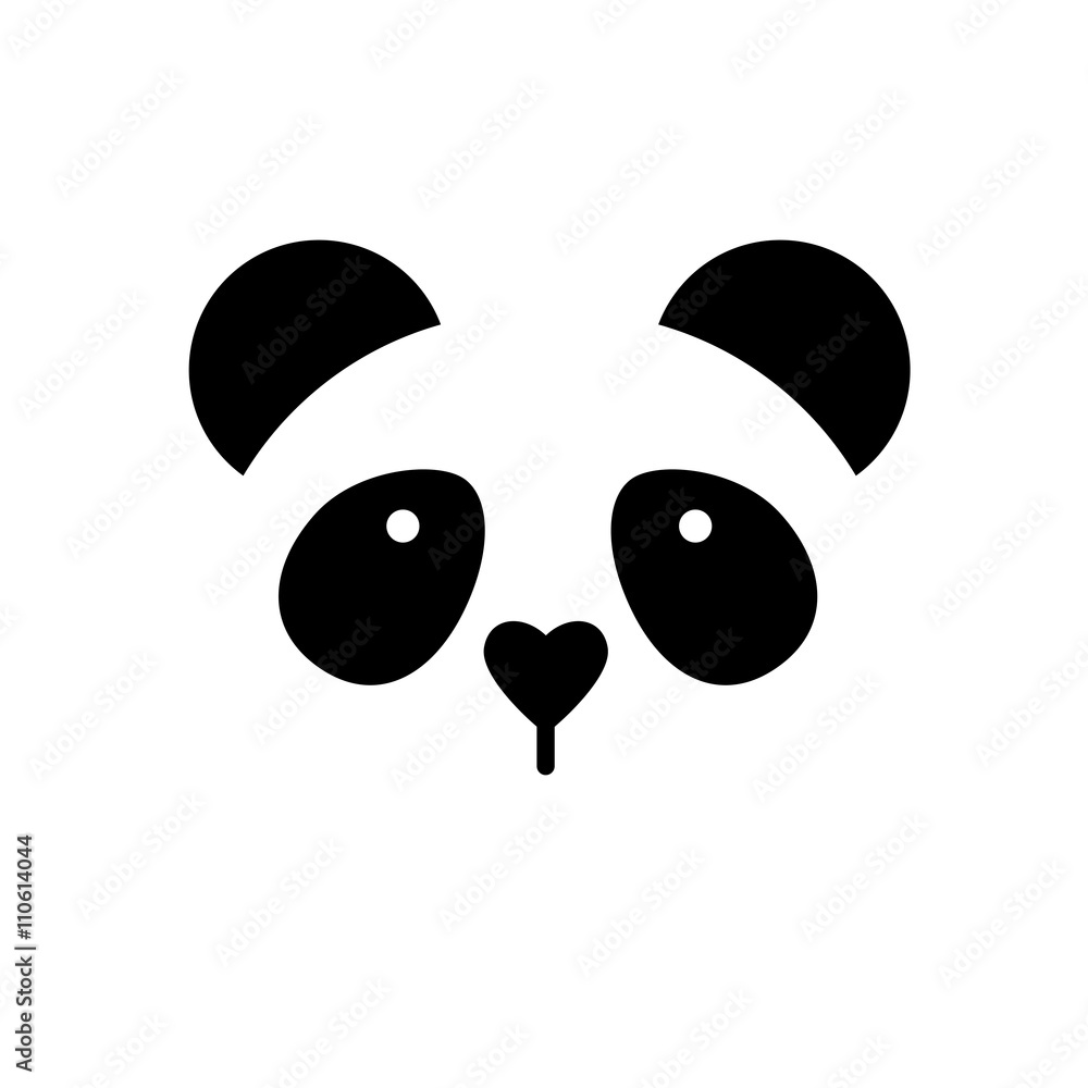 Naklejka premium szablon niedźwiedzia panda