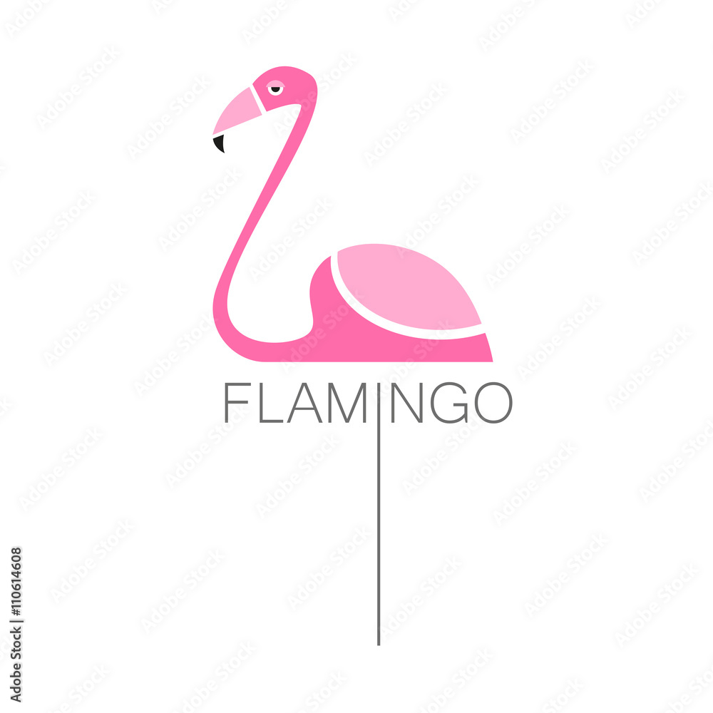 Naklejka premium flamingo bird sign