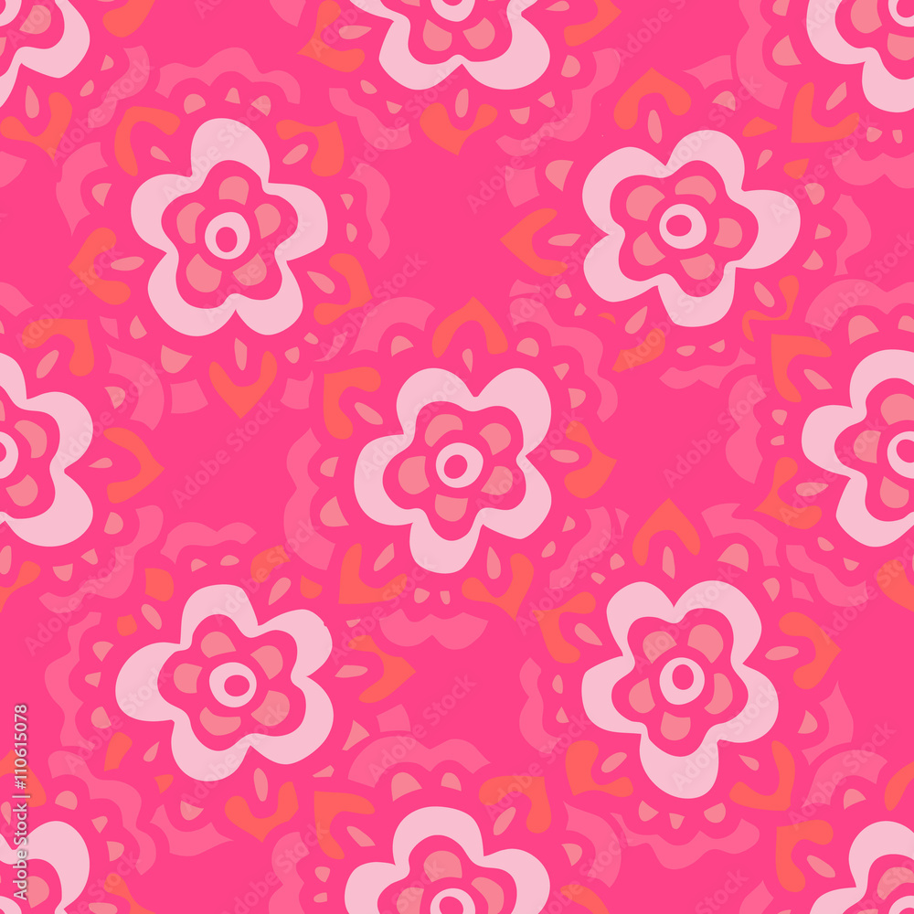 Cute pink Seamless floral pattern Cute pink Seamless floral pattern