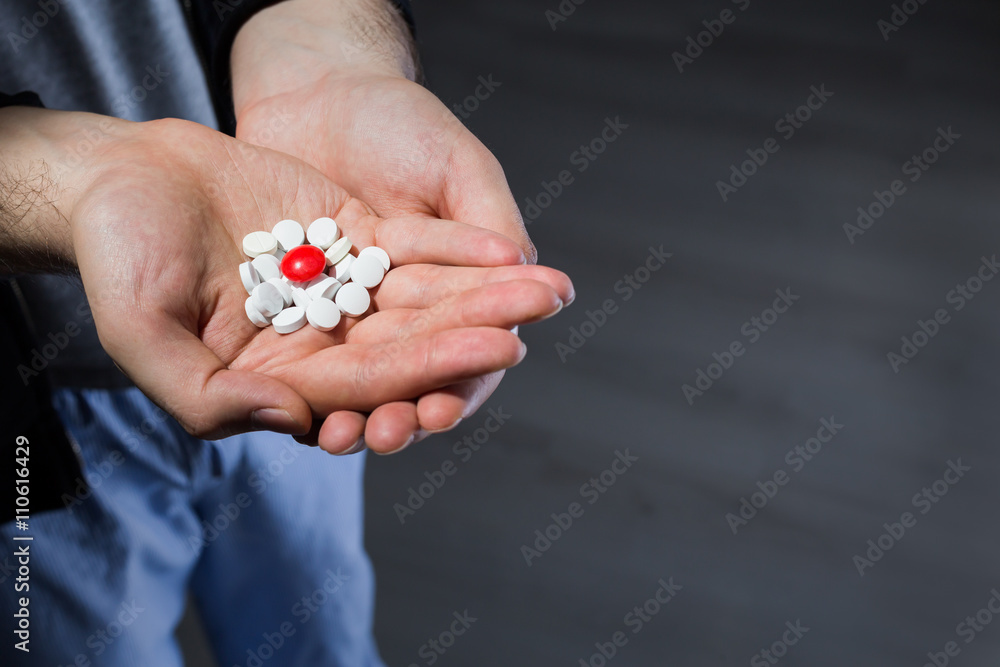 Pills in palm Pills in palm