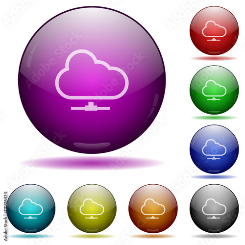 Cloud network glass sphere buttons