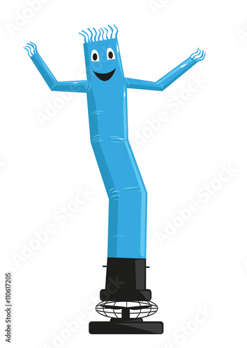 Dancing Inflatable Tube on a fan. Editable Clip Art.  
