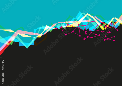 User Interface concept in Aqua and Black with Abstract Waves. Editable Clip Art.
