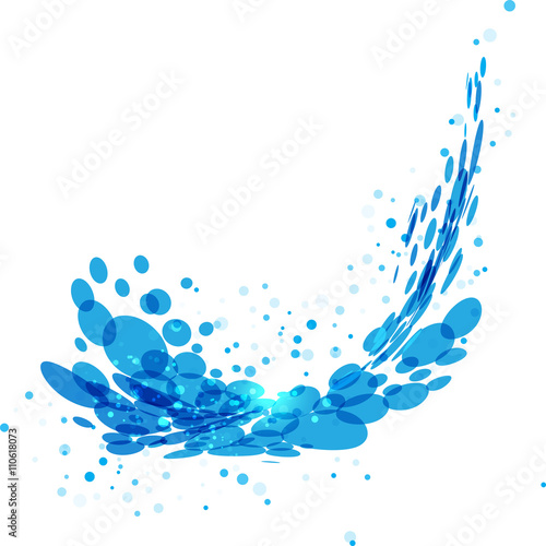 Water splash on white background