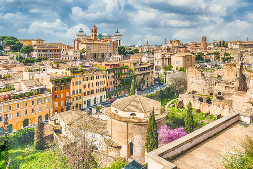 Aerial view of Rome city centre from the Palatine Hill